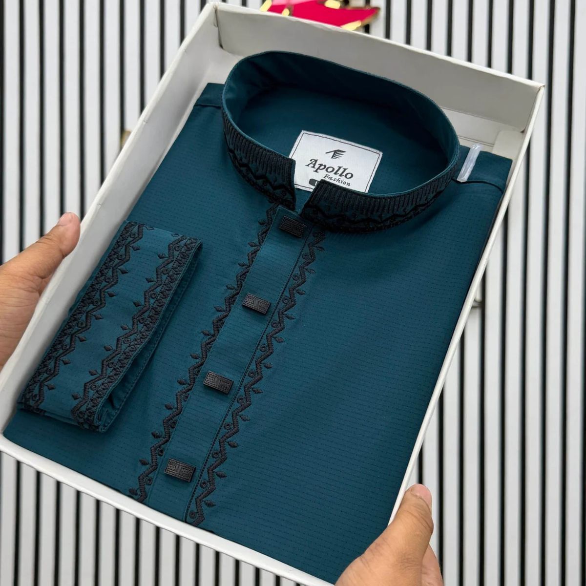 Premium Deep Teal Blue Panjabi for Men in Bangladesh